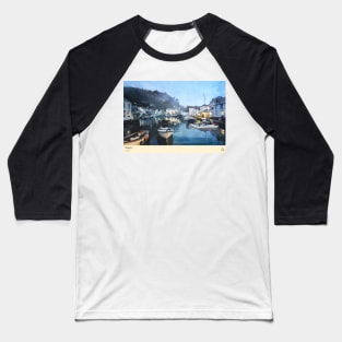 Polperro, Cornwall, Travel poster (Landscape) Baseball T-Shirt